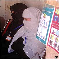 UN staff registering Afghan refugees to vote in neighbouring Pakistan